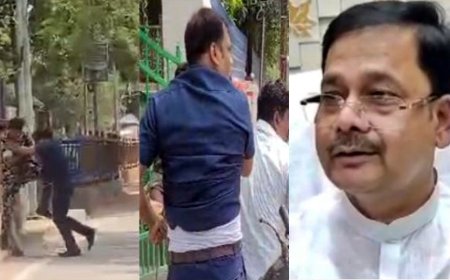 बीच सड़क पर भिड़े बिहार के कानून मंत्री के सुरक्षा गार्ड, जमकर चले लात-घूंसे