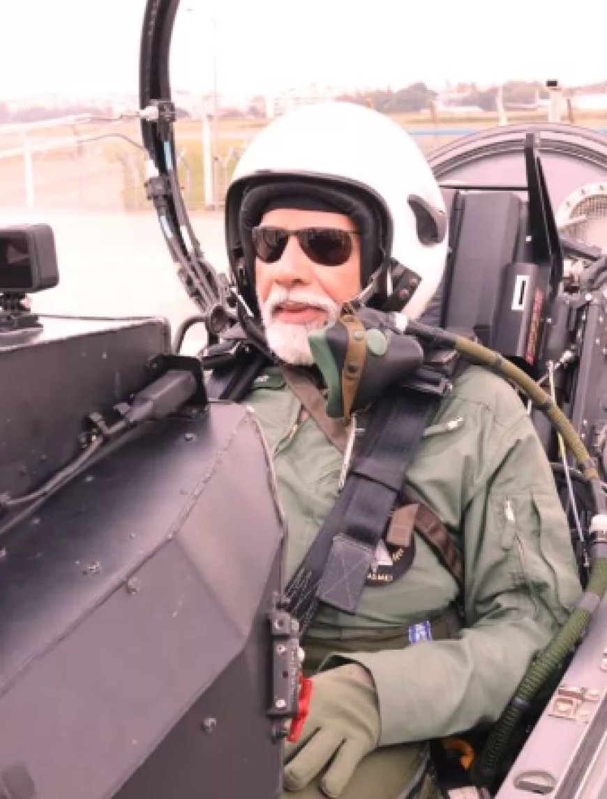 लड़ाकू विमान तेजस में प्रधानमंत्री नरेंद्र मोदी ने भरी उड़ान, बोले- हम विश्व में किसी से कम नहीं हैं