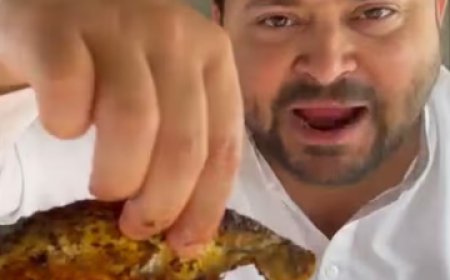 सावन में तेजस्वी के मछली खाते वीडियो हुआ वायरल, उपमुख्यंत्री विजय कुमार सिन्हा ने तेजस्वी को लिया निशाने पर 