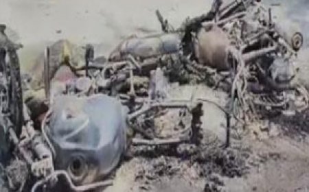 बाइक टक्कर के बाद बेगूसराय में जिन्दा जले 3 लोग, एक की हालत गंभीर