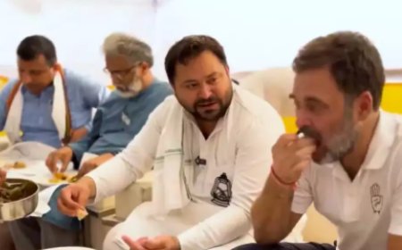 तेजस्वी यादव ने राहुल गांधी के साथ लंच करते हुए वीडियो किया शेयर, राजनीति से लेकर पीएम नरेंद्र मोदी पर किया चर्चा