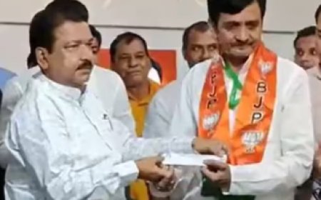 बीजेपी में शामिल हुए सुनील पांडे और उनका बेटा संदीप, सुनील पांडे ने लगाया 'जय श्री राम' का नारा 