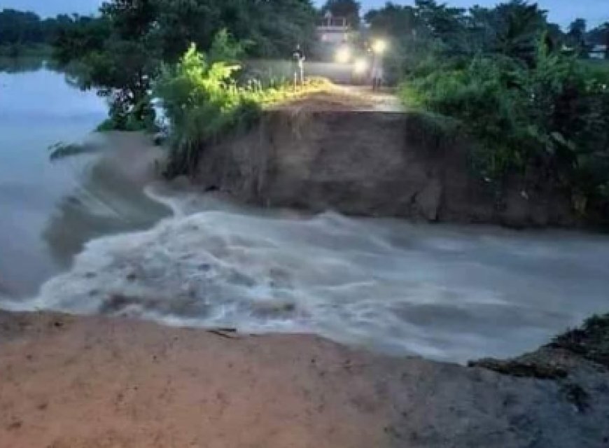 सीतामढ़ी में मधकौल बांध टूटा, कई गांव हुए प्रभावित, बागमती नदी उफनाई 