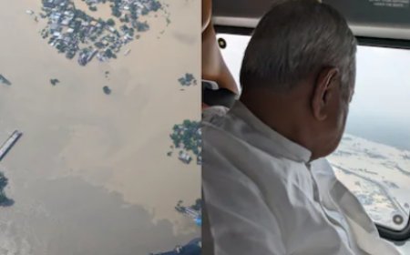 बाढ़ प्रभावित इलाका का CM नीतीश ने किया एरियल सर्वे, अधिकारियों को दिया जरूरी निर्देश 