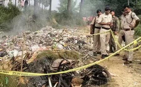 नवादा में बाइक से बांधकर जला हुआ शव बरामद, लाश की नहीं हुई शिनाख्त, जांच में जुटी 