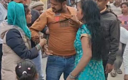 नालंदा में बीच सड़क पर पति-पत्नी की फाइट, मामला जान हो जाएंगे हैरान?
