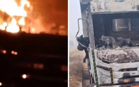 आरा छपरा हाईवे पर बड़ा हादसा, ट्रक में आग लगने से ड्राइवर और खलासी की दर्दनाक मौत
