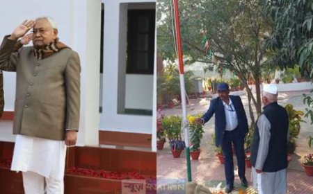 76वें गणतंत्र दिवस पर CM नीतीश और RJD सुप्रीमों लालू यादव ने तिरंगा फहराया, सबको दी बधाई