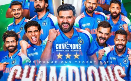 ICC Champion Trophy 2025: भारत ने न्यूजीलैंड के विरुद्ध अभूतपूर्व जीत दर्ज कर रचा नया इतिहास, PM मोदी - CM नीतीश ने  दी टीम इंडिया को बधाई