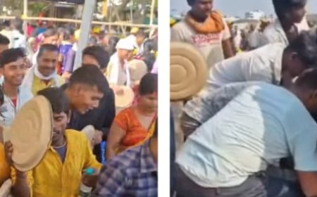 प्रशांत किशोर की रैली में खाना के लिए चले लात-घूसे,छोले -चावल के लिए धक्का-मुक्की करते नजर आए कार्यकर्ता