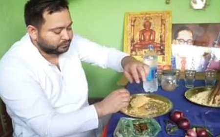 तेजस्वी यादव ने अपने विधानसभा क्षेत्र में मनाया आंबेडकर जयंती, सतुआनी पर महादलित के घर खाया सत्तू