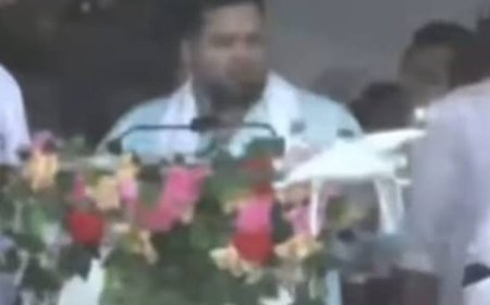 गांधी मैदान में 'वक्फ बचाओ' सम्मेलन के दौरान बड़ा हादसा,तेजस्वी के पोडियम से टकराया ड्रोन, बाल -बाल बचे, मची अफरा-तफरी