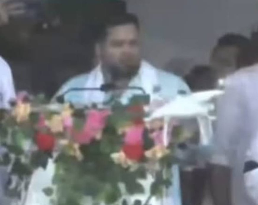 गांधी मैदान में 'वक्फ बचाओ' सम्मेलन के दौरान बड़ा हादसा,तेजस्वी के पोडियम से टकराया ड्रोन, बाल -बाल बचे, मची अफरा-तफरी