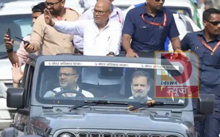 राहुल गांधी की वोटर अधिकार यात्रा में चल रही हरियाणा नंबर की जीप पर विवाद, 4 ओवरस्पीड चालान, यात्रा के दौरान गाड़ी से हादसा