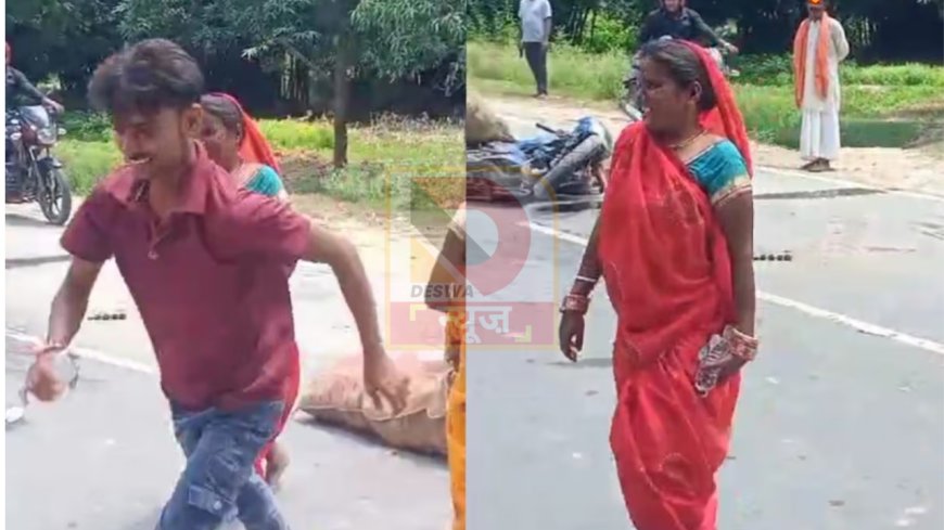 शराबबंदी या मज़ाक?,सीतामढ़ी में सड़क पर बोरे से शराब लूटते लोग,महिलाएं भी शामिल