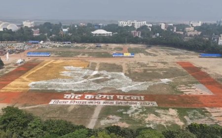 मतदाता जागरूकता की मिसाल: पटना में 5 फुटबॉल मैदान जितनी रंगोली तैयार, ‘मिशन 60’ पर फोकस