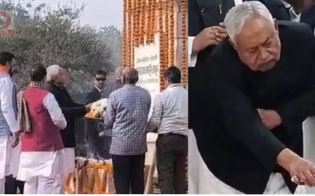 मुख्यमंत्री नीतीश कुमार ने कर्पूरी ठाकुर की तस्वीर पर किया माल्यार्पण,विपक्ष पर विजय सिन्हा का तंज-जननायक से सबक लें