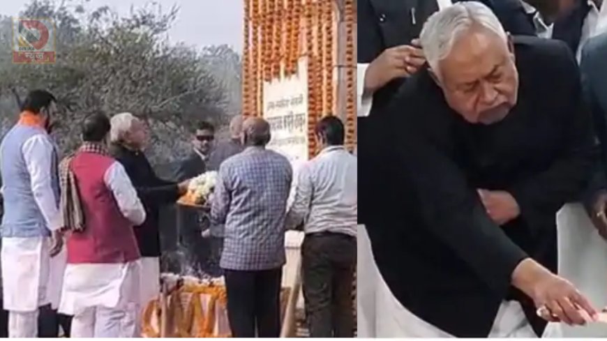 मुख्यमंत्री नीतीश कुमार ने कर्पूरी ठाकुर की तस्वीर पर किया माल्यार्पण,विपक्ष पर विजय सिन्हा का तंज-जननायक से सबक लें