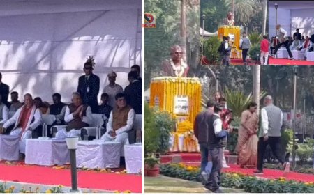 कर्पूरी ठाकुर की पुण्यतिथि पर पटना में राजकीय समारोह,श्रद्धांजलि देने दौड़े मंत्री, गिरते-गिरते बचे