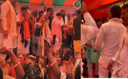 पटना में होली के रंग में रंगे बीजेपी के राष्ट्रीय अध्यक्ष नितिन नवीन, मंच से बरसाए फूल,कहा-मोबाइल दीजिए...... फोटो खींच देता हूं