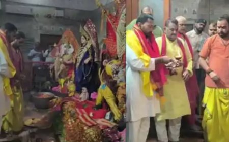 नवरात्र के अष्टमी के अवसर पर निशांत कुमार पहुंचे गर्दनीबाग काली मंदिर,दी शुभकामनाएं