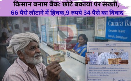 किसान बनाम बैंक: छोटे बकाया पर सख्ती, लेकिन 66 पैसे लौटाने में हिचक,9 रुपये 34 पैसे का विवाद
