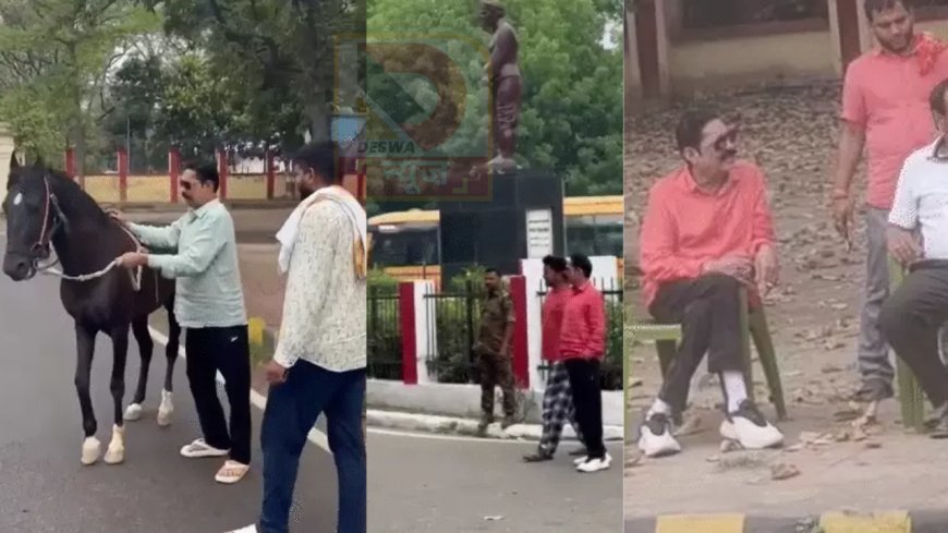 जेल से बाहर...अब बेटे के साथ अनंत सिंह का नया अवतार,काले घोड़े पर बेटा, बगल में बाहुबली पिता