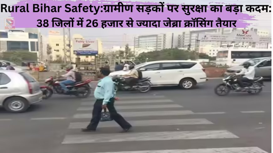 Rural Bihar Safety:ग्रामीण सड़कों पर सुरक्षा का बड़ा कदम: 38 जिलों में 26 हजार से ज्यादा जेब्रा क्रॉसिंग तैयार