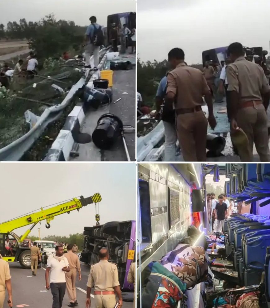 उन्नाव में डबल डेकर बस पलटी, बिहार पुलिस के दरोगा समेत 6 की मौत