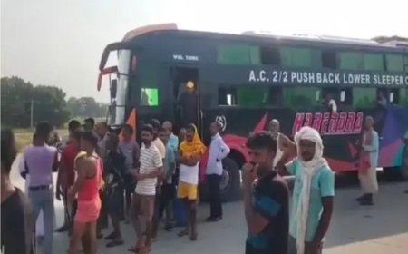 बिलौटी एनकाउंटर पर भड़का भोजपुर : पीएमसीएच से भरत तिवारी का शव आते ही आरा-बक्सर फोरलेन जाम, पुलिस पर पथराव 