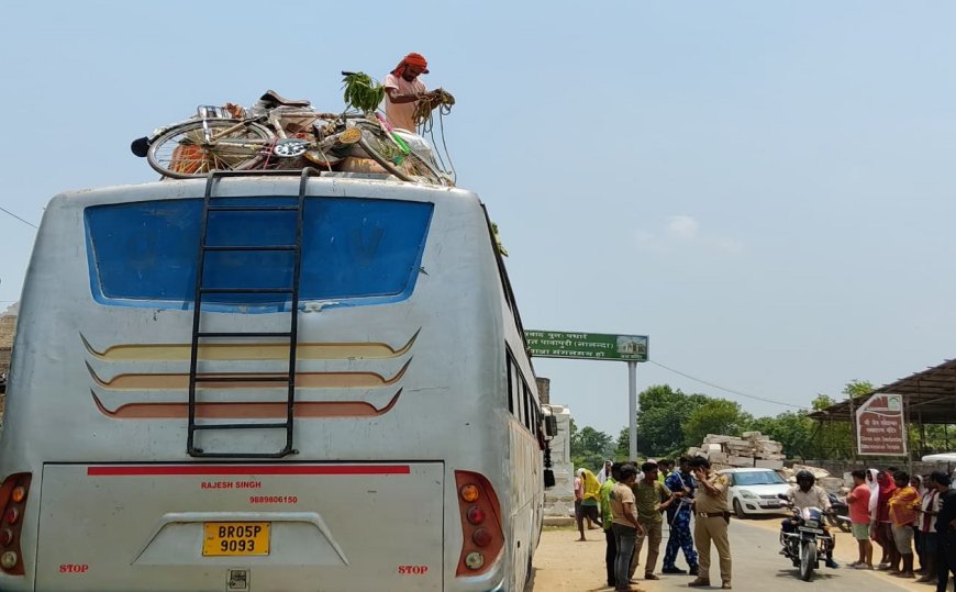 नालंदा में दर्दनाक हादसा: 11 हजार वोल्ट के हाईटेंशन तार की चपेट में आई मजदूरों से भरी बस, दंपती की मौत, आठ झुलसे