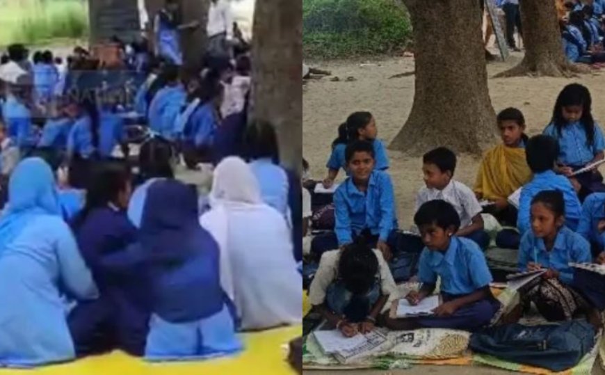 सारण के इस स्कूल में सात सौ छात्र और 22 शिक्षक, पर बैठने को एक भी क्लासरूम नहीं,  बच्चों के भविष्य से खिलवाड़ क्यों ? 