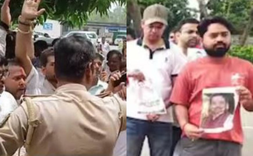 जदयू दफ्तर में हंगामा : निष्कासित नेता छोटू सिंह के समर्थकों ने स्वास्थ्य मंत्री के सामने की नारेबाजी 