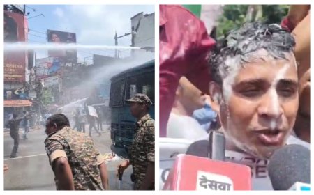 डाकबंगला चौराहे पर प्रदर्शनकारी छात्रों पर वाटर कैनन का इस्तेमाल, शिक्षा मंत्री बोले-छात्रों के सभी मुद्दों का हुआ समाधान