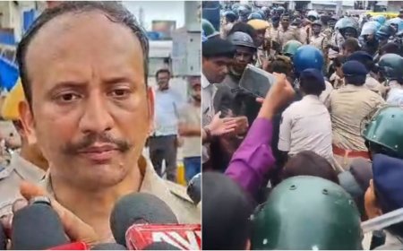 डाकबंगला चौराहे से पुलिस ने प्रदर्शनकारी छात्रों को हटाया, एसएसपी बोले-उपद्रव करने वालों की सीसीटीवी फुटेज से होगी पहचान