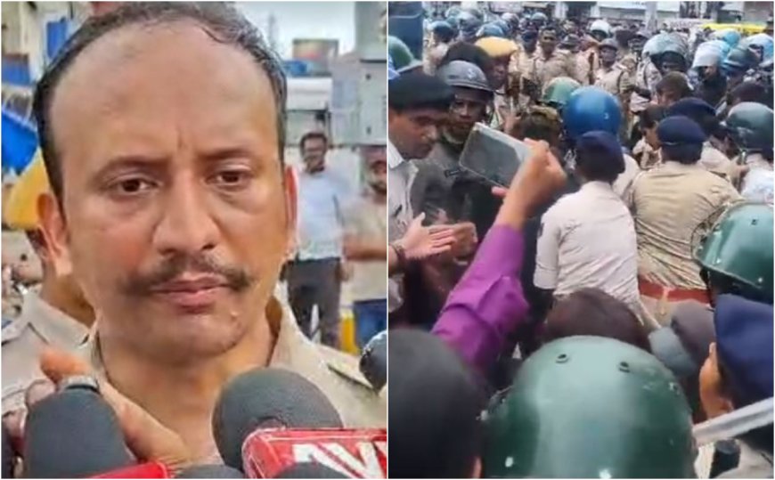 डाकबंगला चौराहे से पुलिस ने प्रदर्शनकारी छात्रों को हटाया, एसएसपी बोले-उपद्रव करने वालों की सीसीटीवी फुटेज से होगी पहचान